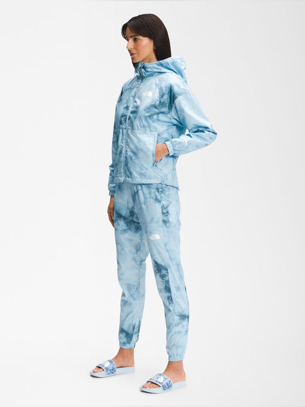 The North Face Women's Light Blue Tie-Dye Track Pants - size Medium